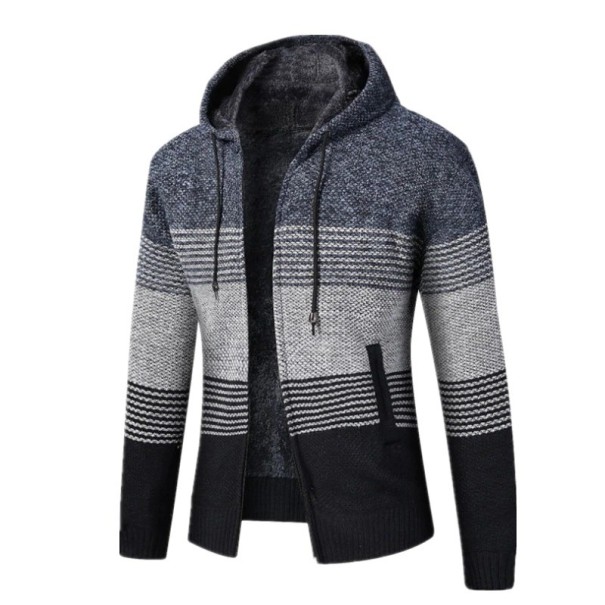 Pulover cu fermoar pentru bărbați F176 albastru L 2