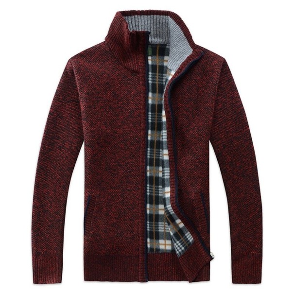 Pulover cu fermoar pentru bărbați S62 burgundy XL