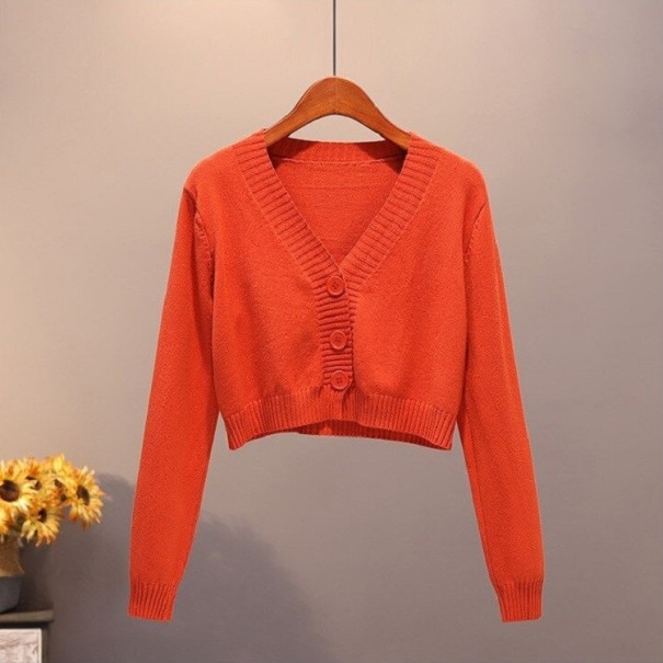 Pulôver curto feminino F300 laranja