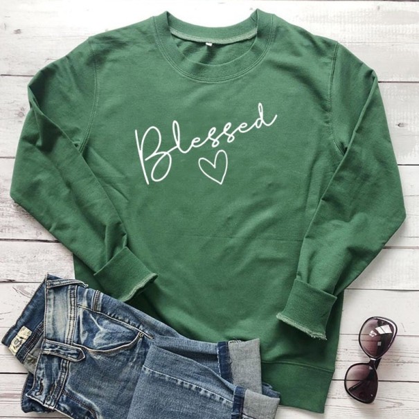 Pulover de femei Blessed verde XS