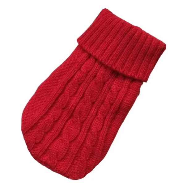 Pulover pentru câini 4 - 7 kg Pulover tricotat pentru câini mici și mijlocii Îmbrăcăminte caldă de iarnă Material confortabil și elastic Protecție de toamnă și iarnă împotriva frigului Design elegant roșu