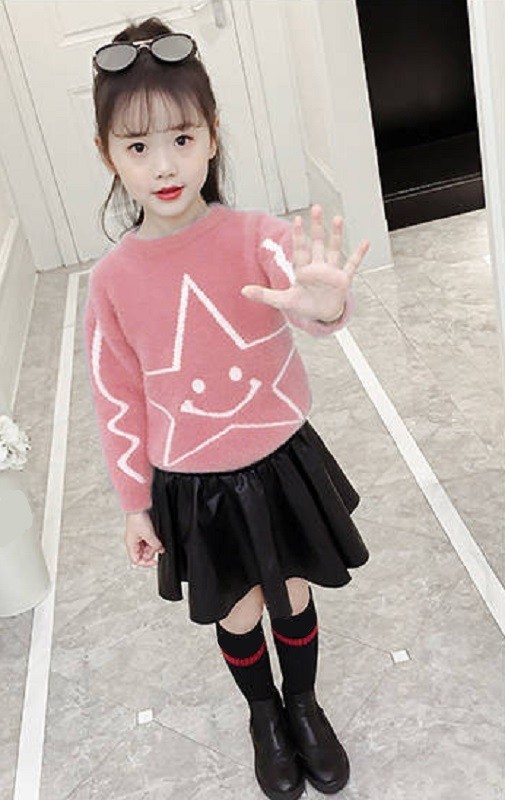 Pulover pentru fete L638 roz 6