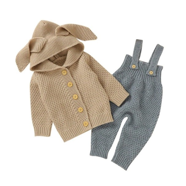 Pulover și pantaloni pentru copii C1106 bej 6-12 luni