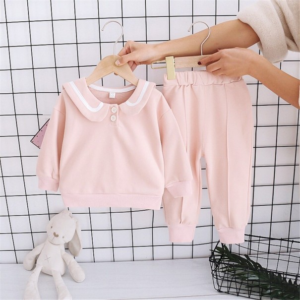 Pulover și pantaloni pentru copii L1356 roz 18-24 luni