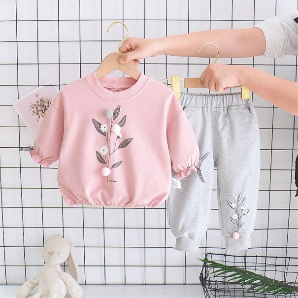 Pulover și pantaloni pentru fete L1359 12-18 luni