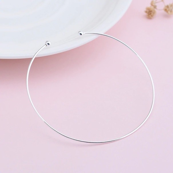 Pulseira aberta feminina com bolas P175 prateado