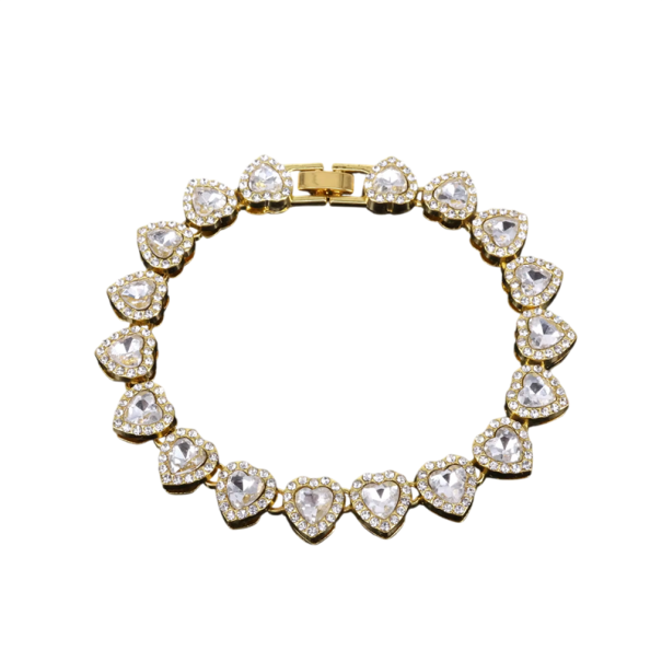 Pulseira brilhante 20 cm Pulseira feminina brilhante de moda em liga de zinco Acessório elegante para festas e presente para mulheres dourado