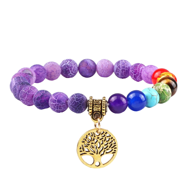 Pulseira das sete chakras Z258 dourado