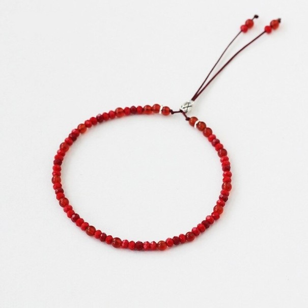Pulseira de cordão feminina com contas P27 1