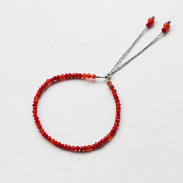 Pulseira de cordão feminina com contas P27 2