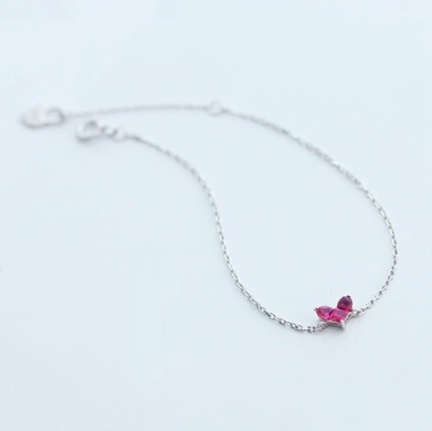 Pulseira de corrente feminina com coração H148 1