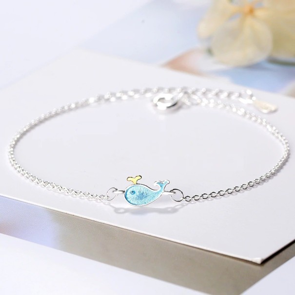 Pulseira de corrente feminina com golfinho 1