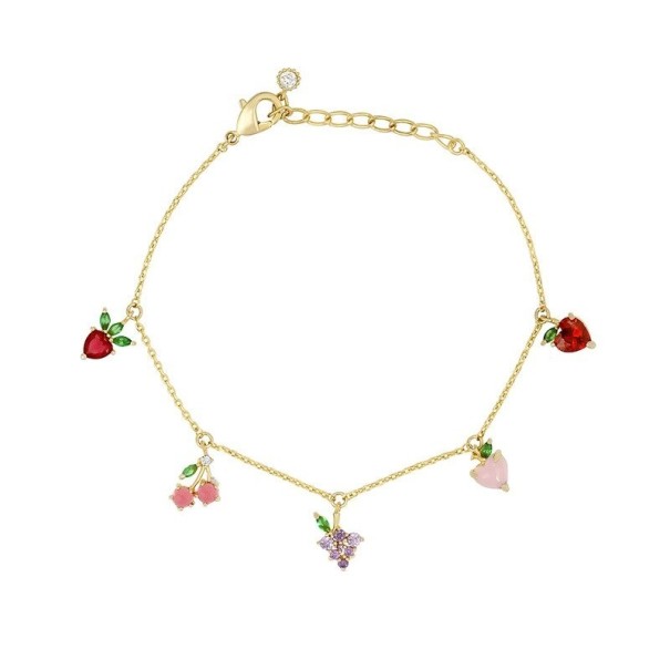 Pulseira de corrente feminina com pendentes de fruta 11