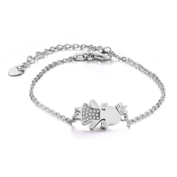 Pulseira de corrente feminina família prateado 1