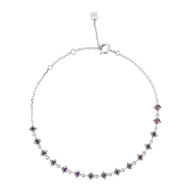 Pulseira de corrente para senhora com pedras H173 prateado