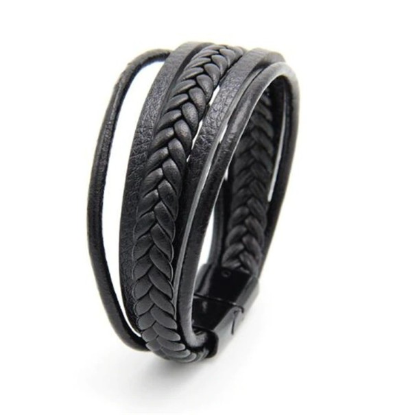Pulseira de couro masculina H369 3