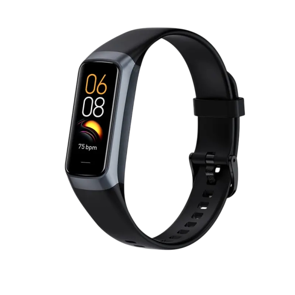 Pulseira de fitness inteligente LIGE com medição de frequência cardíaca e pressão arterial 1,1 polegadas AMOLED ecrã tátil à prova de água preto
