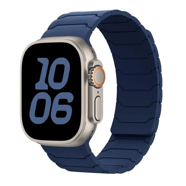 Pulseira de silicone magnética para Apple Watch Series 11 46 mm Pulseira ajustável macia com fecho magnético, confortável azul