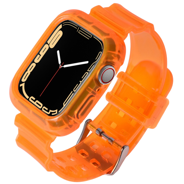 Pulseira de silicone transparente para Apple Watch 38 / 40 / 41 mm laranja