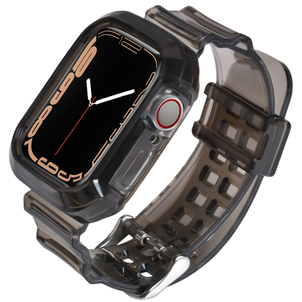 Pulseira de silicone transparente para Apple Watch 42 / 44 / 45 mm preto