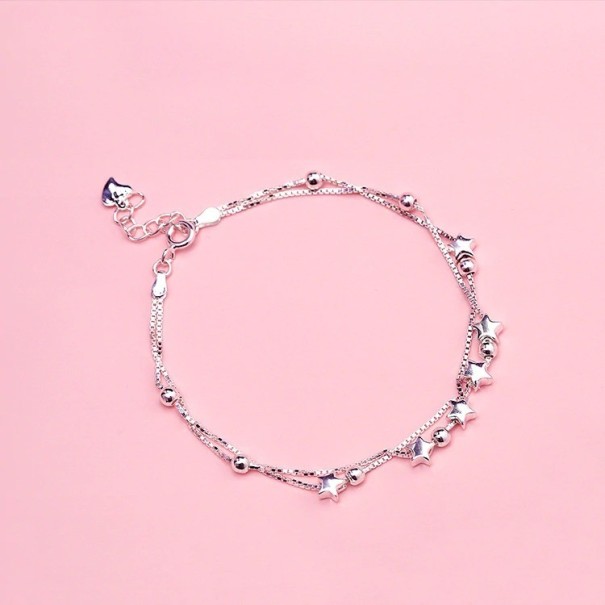 Pulseira dupla feminina com estrelas 1