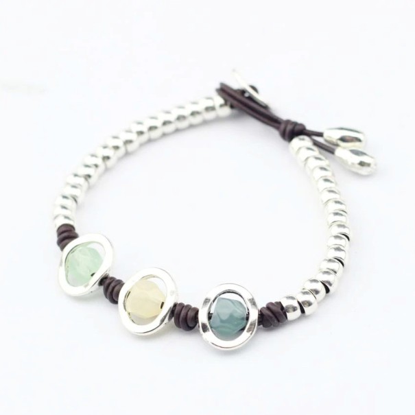 Pulseira feminina com contas H372 1