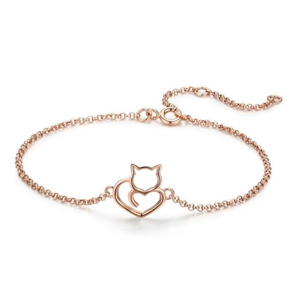 Pulseira feminina com gato dourado