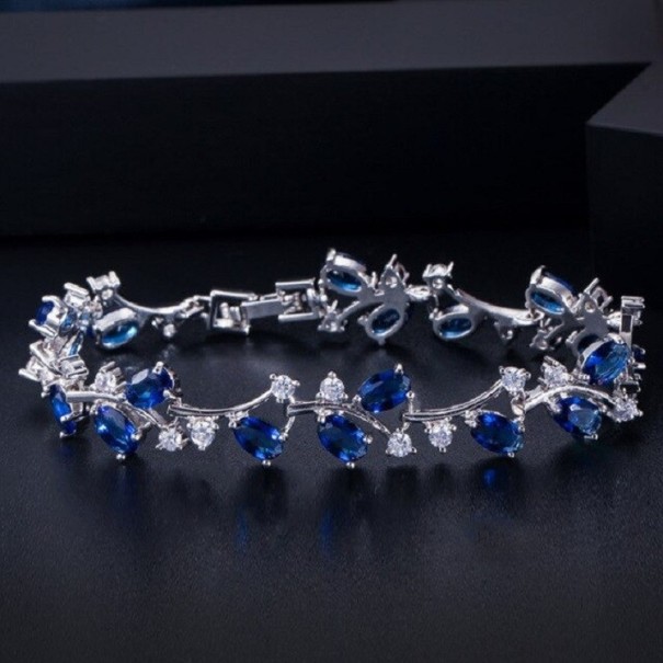 Pulseira feminina com pedras P109 azul