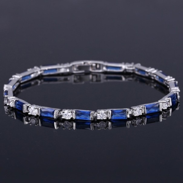 Pulseira feminina com pedras P207 azul