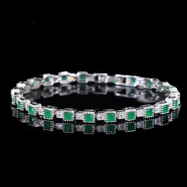 Pulseira feminina com pedras P210 verde