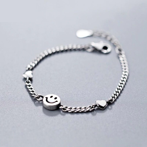 Pulseira feminina com smiley e corações 1