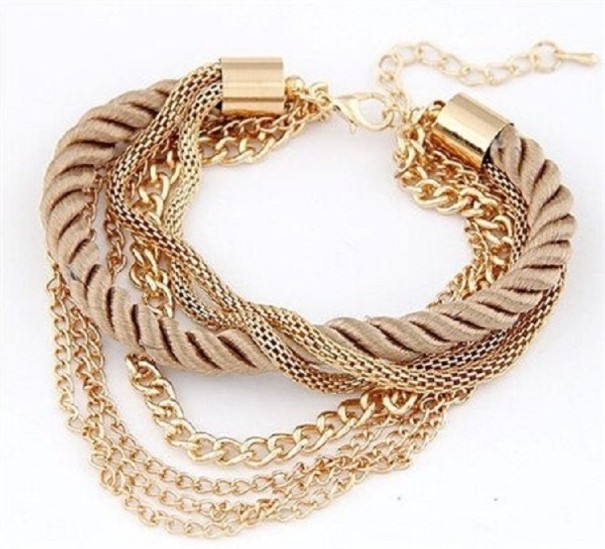 Pulseira feminina de várias camadas H461 café