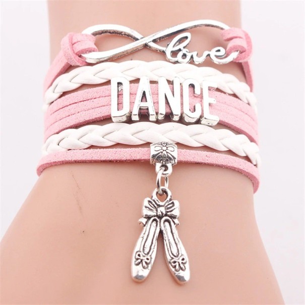Pulseira feminina em várias camadas H589 rosa