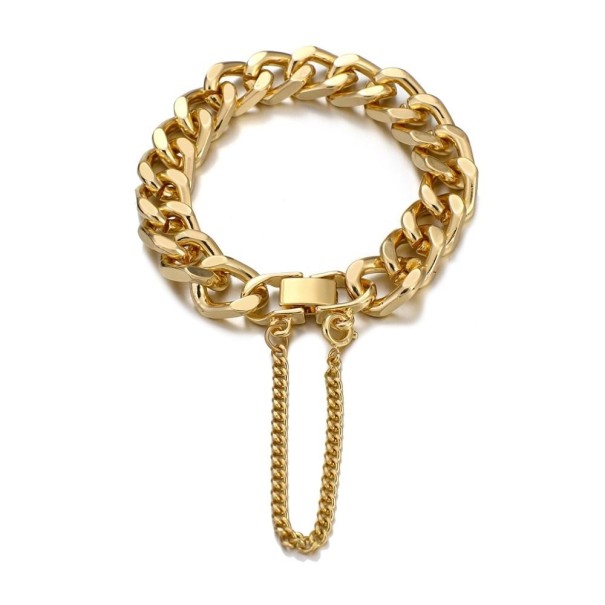 Pulseira feminina maciça H474 dourado