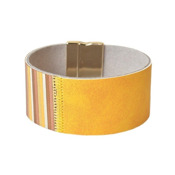 Pulseira larga feminina H291 amarelo escuro
