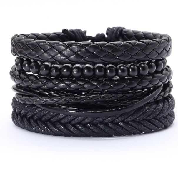 Pulseira masculina de várias camadas 5 pcs 7