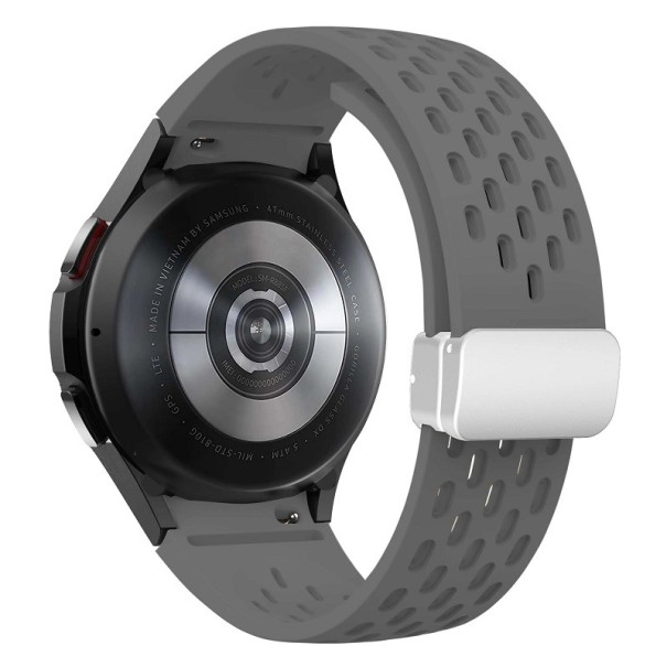 Pulseira para relógio Samsung Galaxy Watch 5 Pro 45 mm Pulseira de silicone com fecho branco cinzento escuro