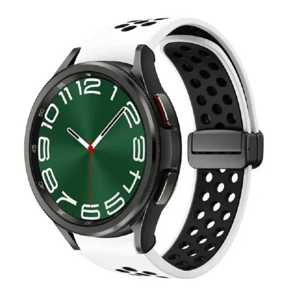Pulseira para relógio Samsung Galaxy Watch 6 40 mm Pulseira de silicone preto-branco