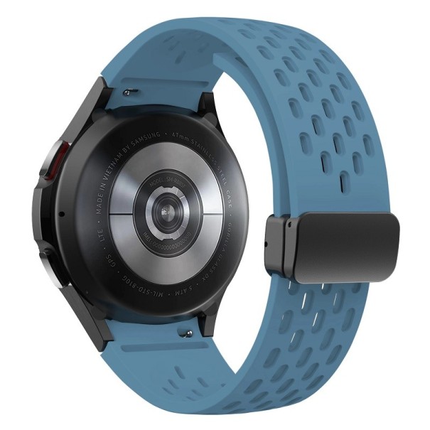 Pulseira para relógios Samsung Galaxy Watch 4/6 Classic Pulseira de silicone com fecho preto azul
