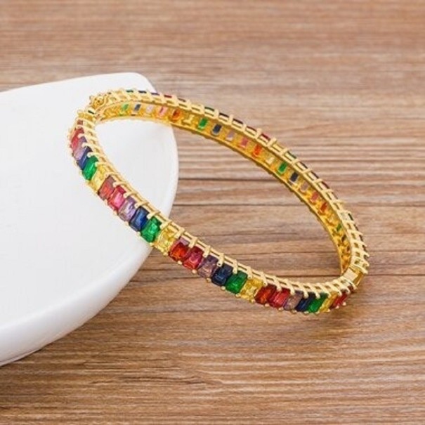 Pulseira rígida feminina com pedras H545 9