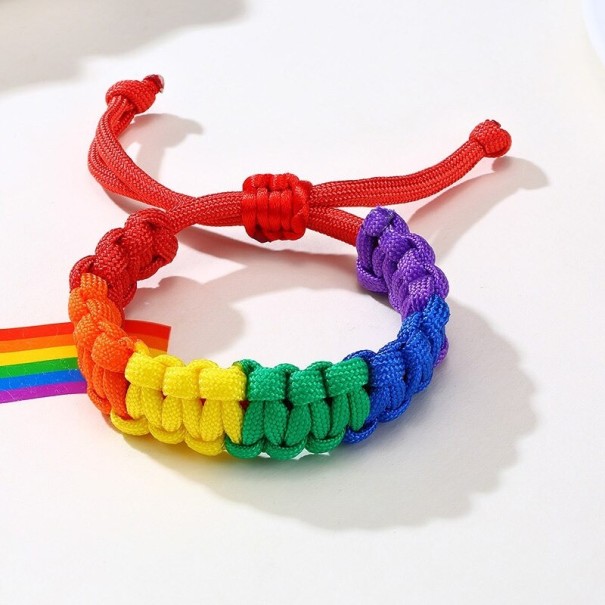 Pulseira trançada arco-íris 6