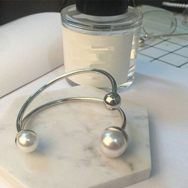 Pulsera abierta de mujer con perlas H640 2