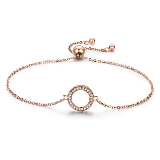 Pulsera de cadena de mujer con anillo P146 rosa viejo