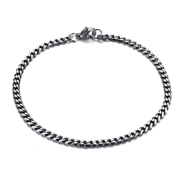 Pulsera de cadena para hombre 23 cm 3 mm 4