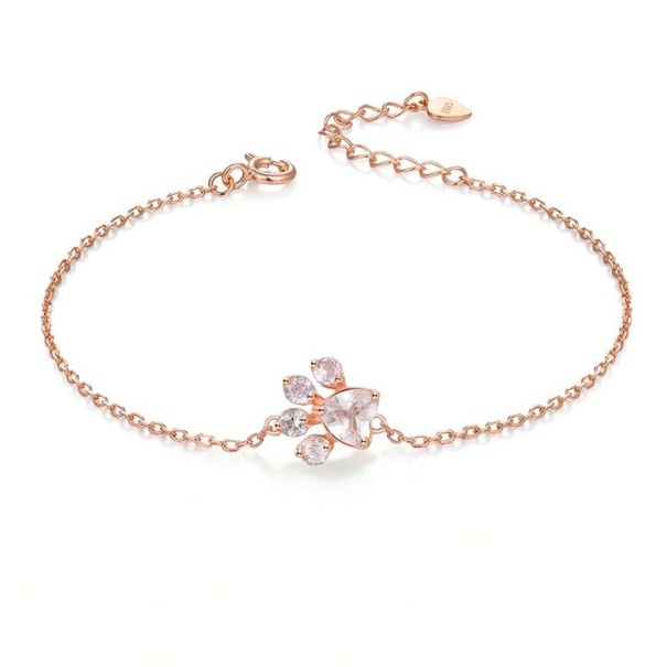 Pulsera de cadena para mujer con huella de perro H177 1