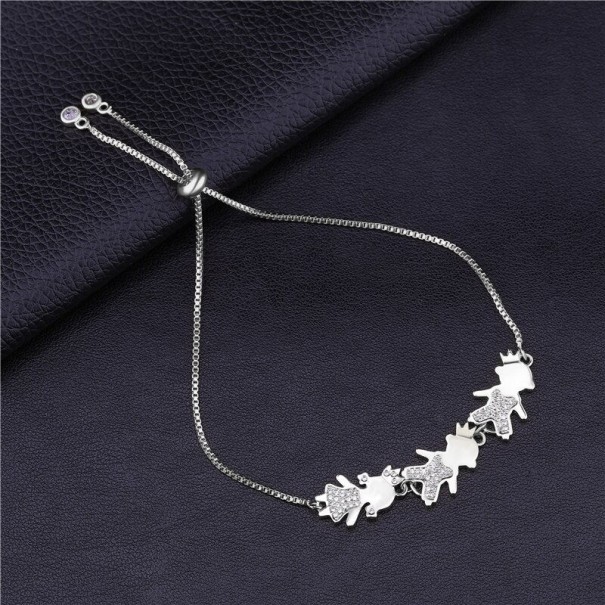 Pulsera de cadena para mujer de la familia plateado 9
