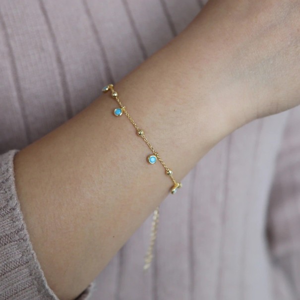 Pulsera de cadena para mujer H421 turquesa