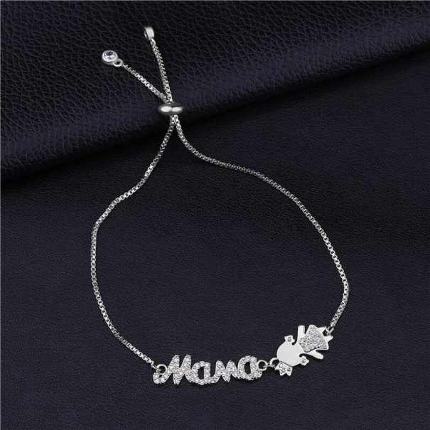 Pulsera de cadena para mujer mamá plateado 8