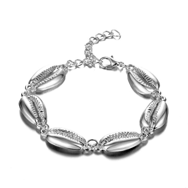 Pulsera de conchas para mujer plateado