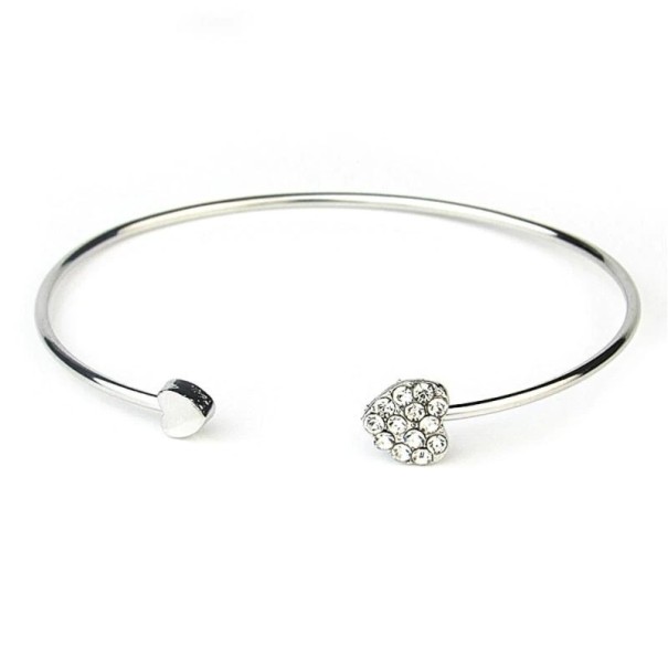 Pulsera de corazón abierto plateado